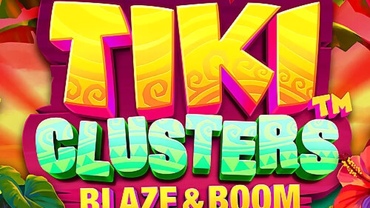 Cenário tropical e vibrante do jogo Tiki Clusters Blaze & Boom